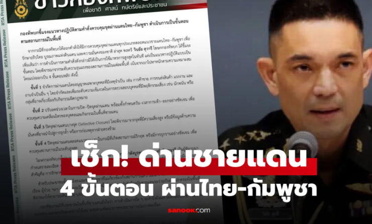 ทบ.เปิดมาตรการ 4 ขั้นคุมด่านชายแดนไทย-กัมพูชา ยึดสันติวิธี ปกป้องอธิปไตย - fahbvip